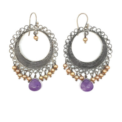 YVONE CHRISTA | Orecchini Filigrana Ag.925 Con ametista