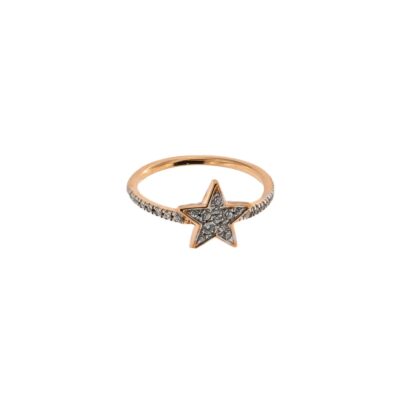 RUEDESMILLE | Anello Stella Zirconi Bianchi Argento Giallo - immagine 3