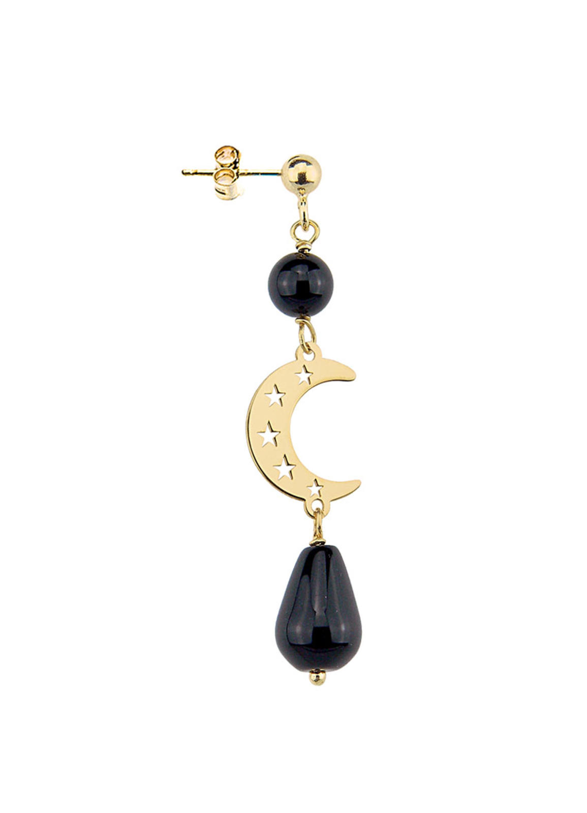 LEBOLE | Orecchino Singolo Luna Mini Nero