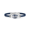 ZANCAN | Bracciale in Pelle Blu con Nodo in Argento