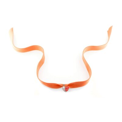 RUEDESMILLE | Choker con Cuore Smalto Bianco e Foglia Oro - immagine 4