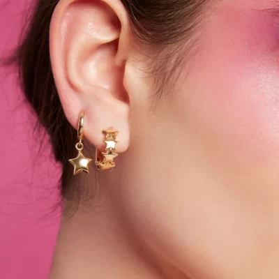 RUEDESMILLE | Orecchini a Paio Clips Stella Oro Giallo - immagine 2