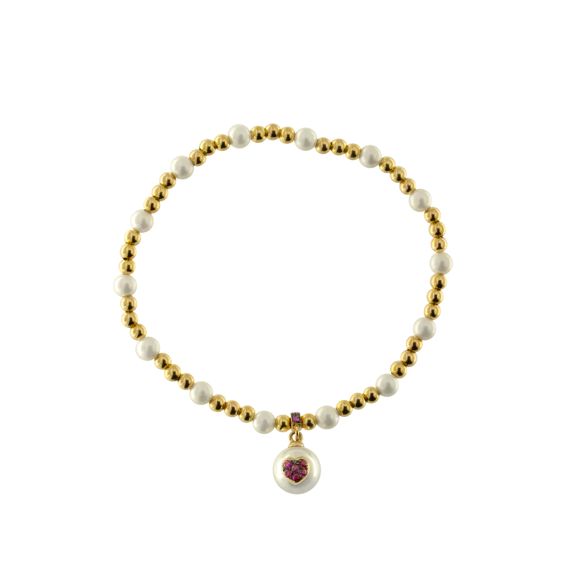 RUEDESMILLE | Bracciale Elastico Perla Pendente - Galactica