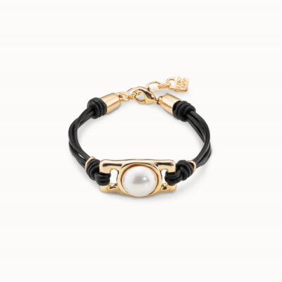 UNODE50 | Braccialee Darling Oro Giallo con Perla Bianca