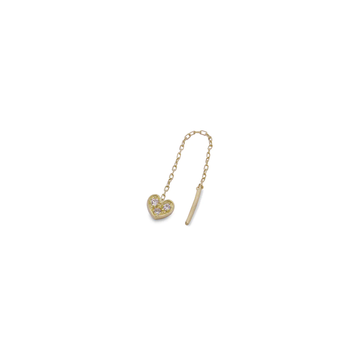 RUEDESMILLE | Mono Orecchino Cuore Catenella e Diamanti Lab Grown oro 18Kt