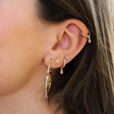 RUEDESMILLE | Orecchino Helix Piercing Mini Cerchietto Drop - immagine 4
