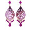 LEBOLE |  Orecchini Chandelier Goccia Lunga Plexi Fucsia