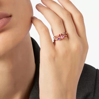 DODO | Anello Bollicine con Zaffiro Rosa, Rubino e Ametista - immagine 4