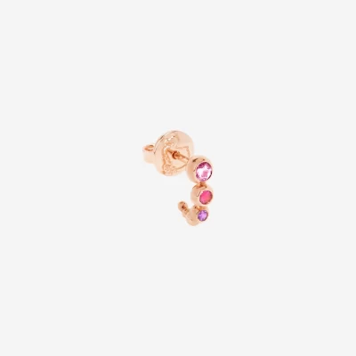 DODO | Orecchino Bollicine Oro Rosa con Zaffiro Rosa, Rubino e Ametista - immagine 2