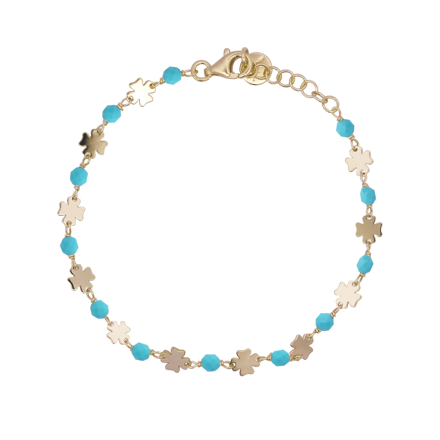 RUEDESMILLE | Bracciale Quadrifoglio pietre Turchese Adulto - Io & Ro