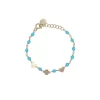 RUEDESMILLE | Bracciale Cuore e Quadrifoglio pietre Turchese bambino - Io & Ro