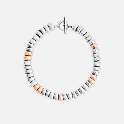 DODO | Bracciale Rondelle bold in argento e argento dorato oro rosa 18K