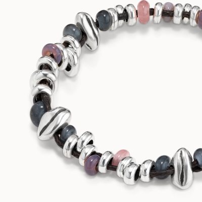 UNODE50 | Bracciale in cuoio placcato argento con cristalli multicolori PUL1615 - immagine 3