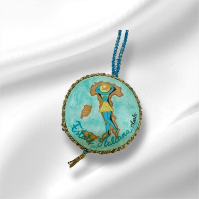 AMLE'| Ciondolo Tamburello Grande decoro Italia con cordino