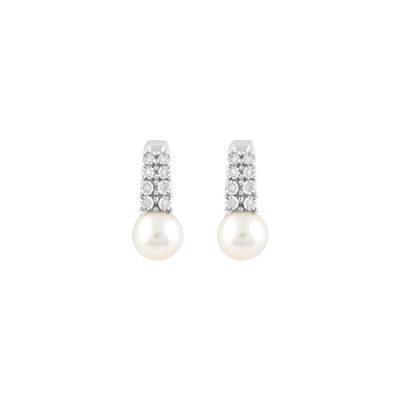 BLISS GIOIELLI | ORECCHINI IN ORO BIANCO CON PERLA E DIAMANTI