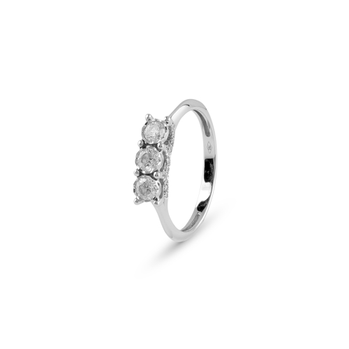 BLISS GIOIELLI | ANELLO TRILOGY IN ORO BIANCO CON DIAMANTI