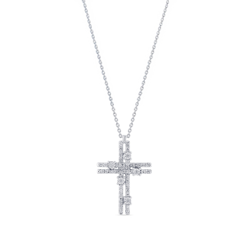 BLISS GIOIELLI | COLLANA IN ORO BIANCO E CROCIFISSO CON BRILLANTI