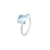 BLISS GIOIELLI | ANELLO SOLITARIO IN ORO BIANCO CON DIAMANTE E TOPAZIO AZZURRO