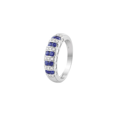 BLISS GIOIELLI | ANELLO IN ORO BIANCO CON ZAFFIRI BLU E DIAMANTI MASTERBLISS GRAN CABARET