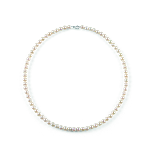 BLISS GIOIELLI | COLLANA IN ORO BIANCO CON PERLE DIAM.MM6 - CM 45