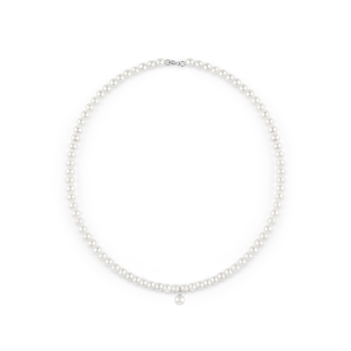 BLISS GIOIELLI | COLLANA IN ORO BIANCO CON PERLE DIAM.MM 5